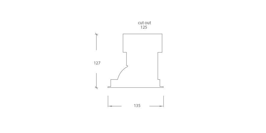WALL WASH 135 DOWNLIGHT diagram