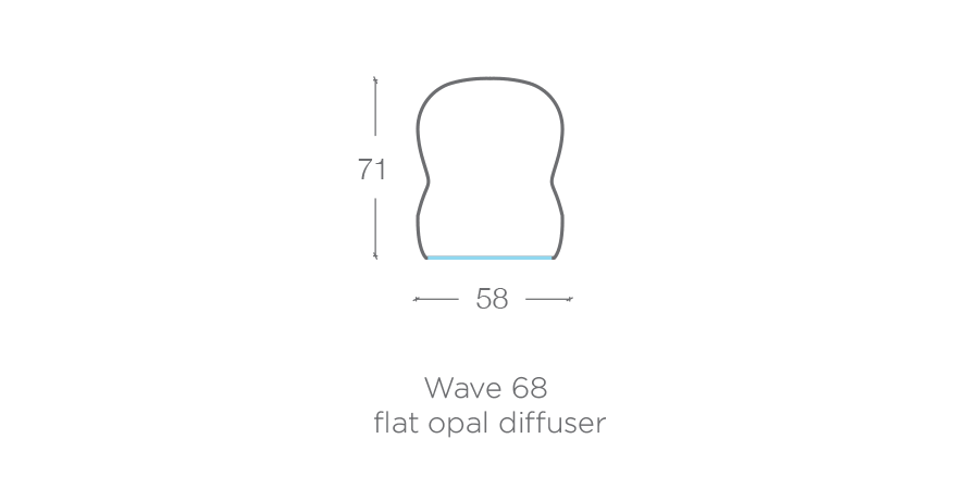 WAVE 68 Flat Opal Diffuser diagram