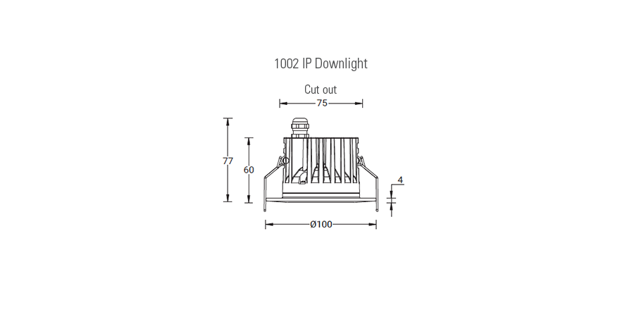 1002 IP Downlight Line Drawing