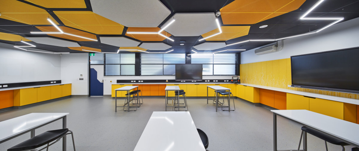 Custom luminaires for Kent Street High School Stem Lab