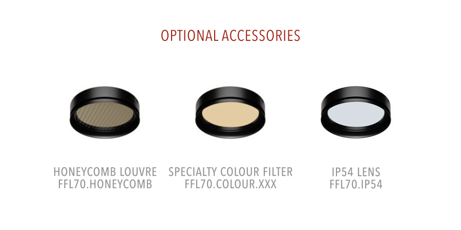 Honeycomb, Specialty and IP54 FFL70 optional accessories