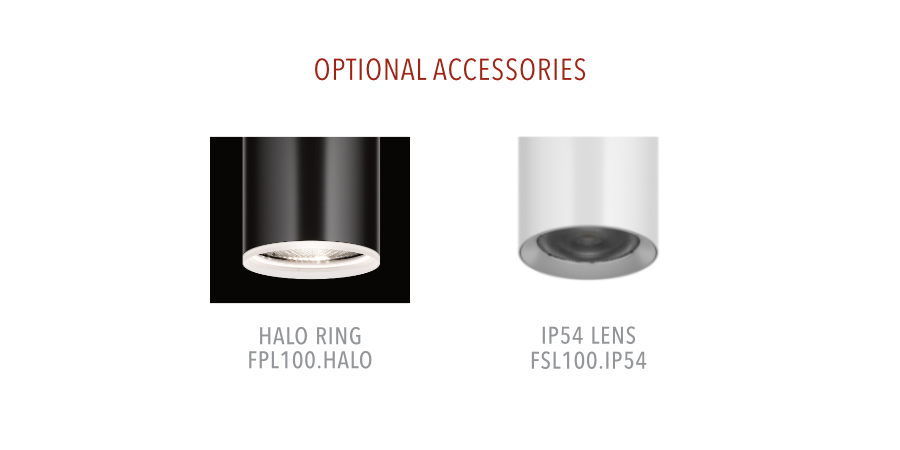 HALO 100 and IP54 Lens optional accessories