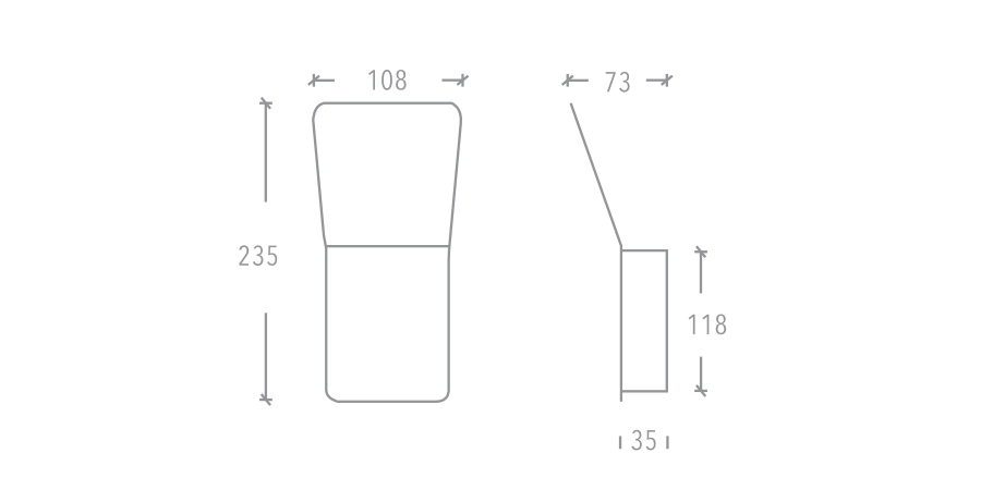 ECLIPSE 210 TALL Wall Light Diagram